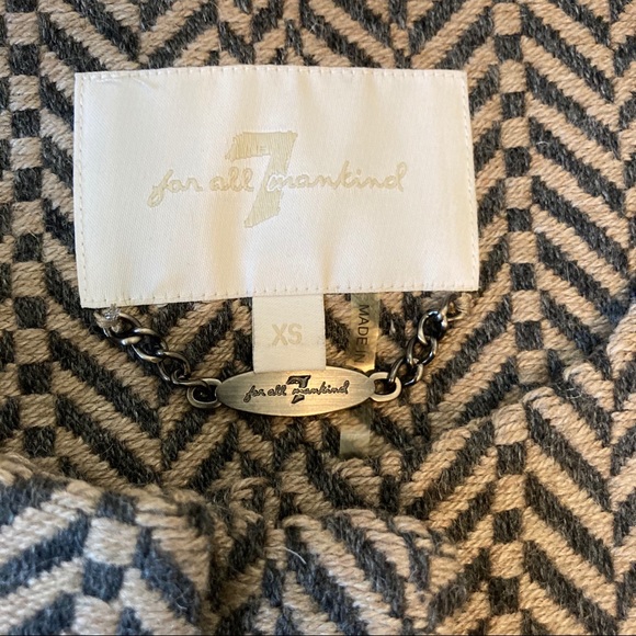 7 for all mankind cropped wool blend swing coat xs - Picture 9 of 10